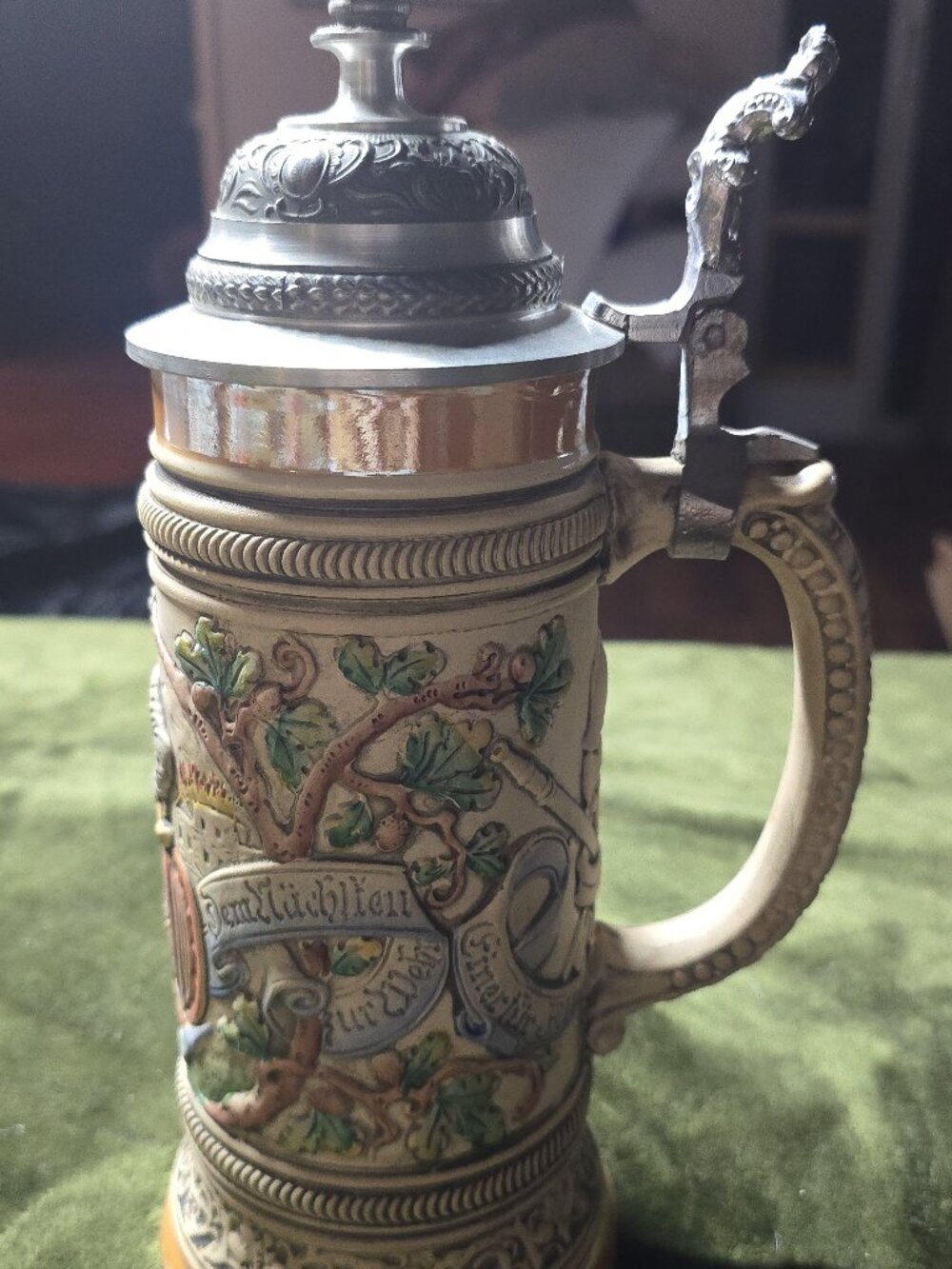 WW-Team German Beer Stein 0.5L Limited Edition Hand Painted Soldier Scene Pewter